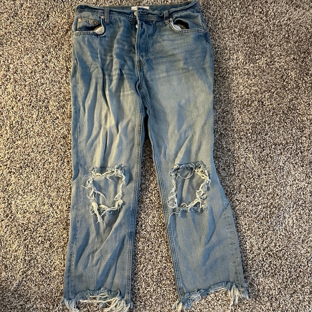 Free People distressed boyfriend jeans